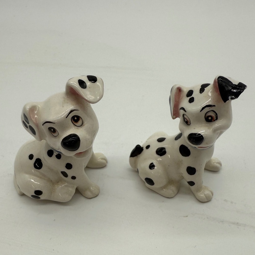 Disney 101 Dalmatians Ceramic Pup set‎ of 2. - see chips on one.